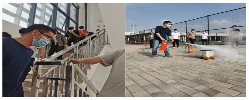 隴枕車廠應(yīng)急逃生疏散演練及滅火器使用